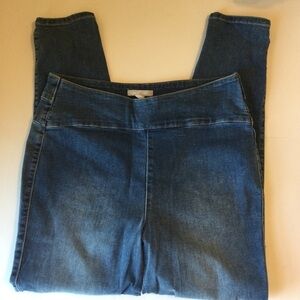 Woman Within Women's Blue Denim Jeans Elastic Waist Size 14W